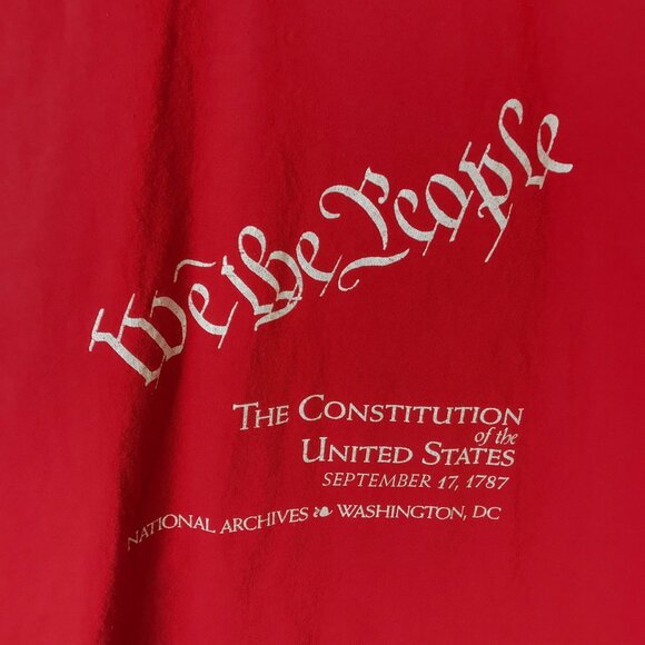 Vintage 80s Large Red Soffe Single Stitch USA T-Shirt We The People Unisex Fit - Picture 12 of 14